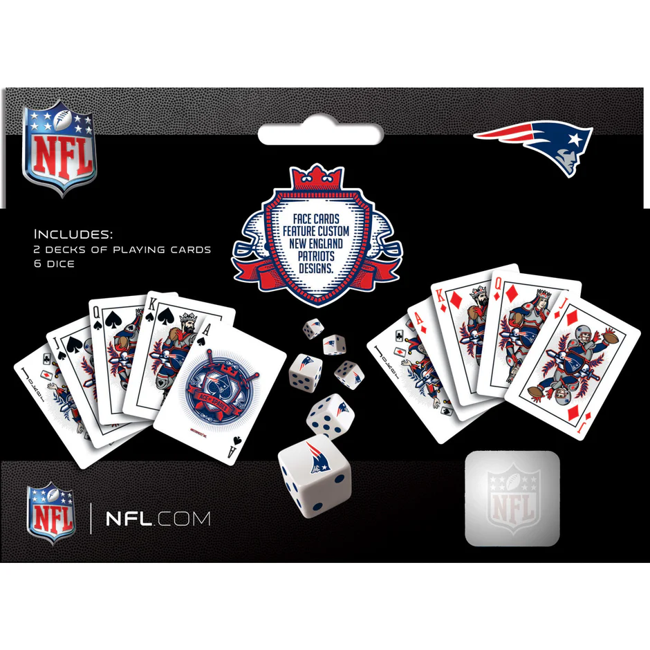 NEW ENGLAND PATRIOTS 2-PACK CARD AND DICE SET