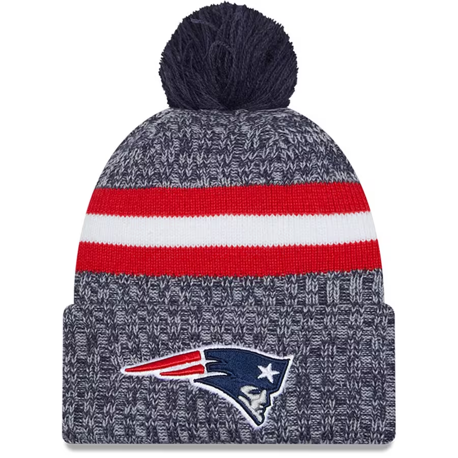 NEW ENGLAND PATRIOTS 2023 NFL SIDELINE CUFFED KNIT WITH POM