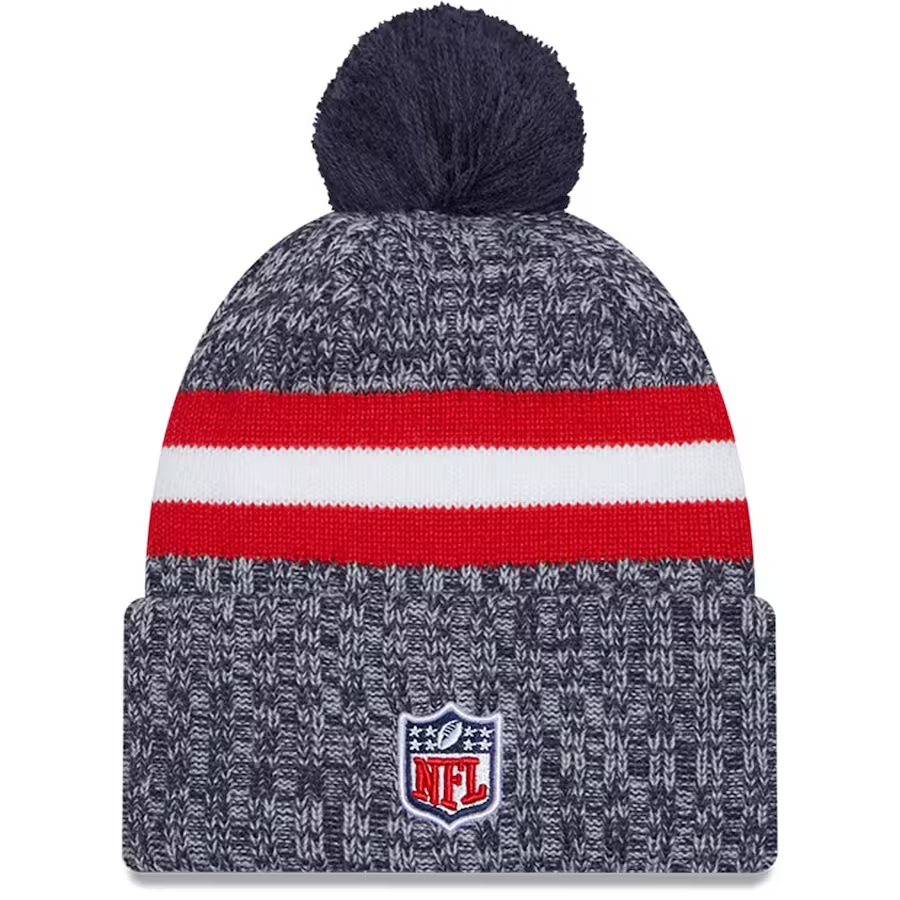 NEW ENGLAND PATRIOTS 2023 NFL SIDELINE CUFFED KNIT WITH POM