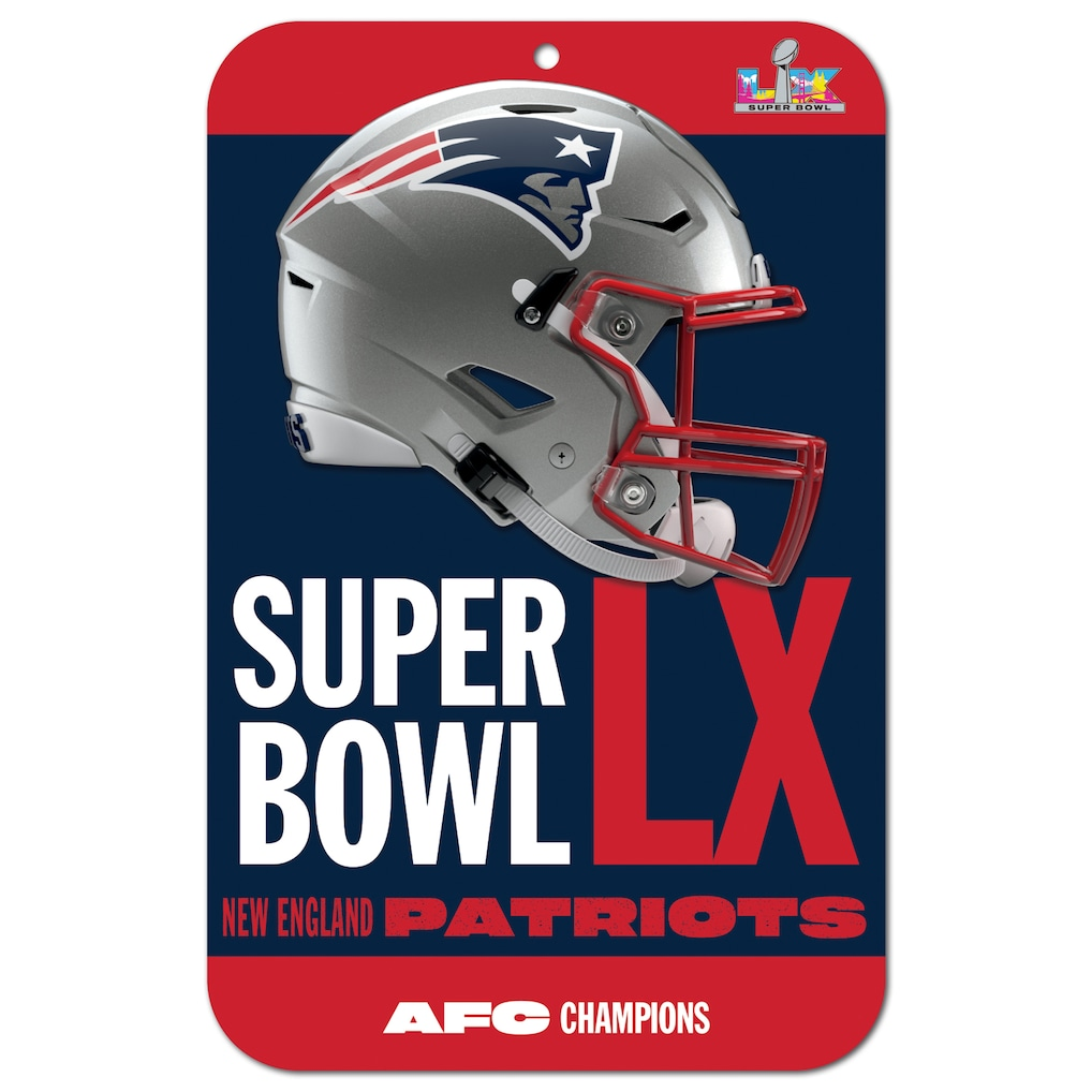 NEW ENGLAND PATRIOTS 2025 AFC CONFERENCE CHAMPIONS 11" X 17" PLASTIC SIGN