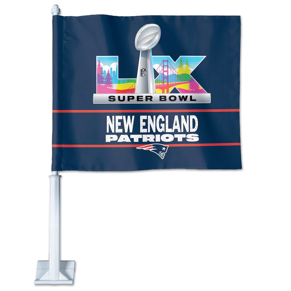 NEW ENGLAND PATRIOTS 2025 AFC CONFERENCE CHAMPIONS 11.75" X 14" CAR FLAG - 1 PIECE