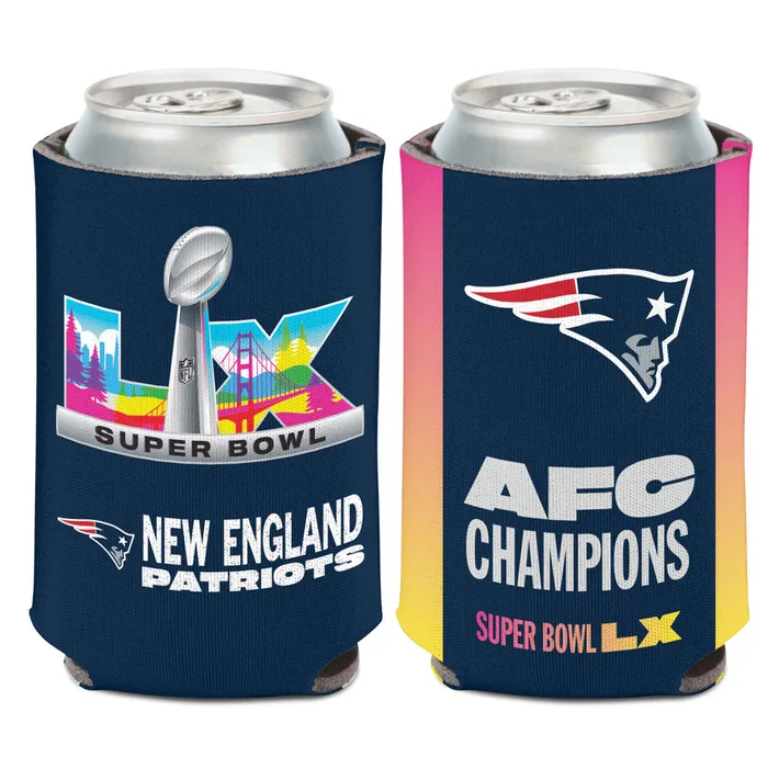 NEW ENGLAND PATRIOTS 2025 AFC CONFERENCE CHAMPIONS 12 OZ CAN COOLER