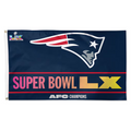 NEW ENGLAND PATRIOTS 2025 AFC CONFERENCE CHAMPIONS 3' X 5' DELUXE FLAG