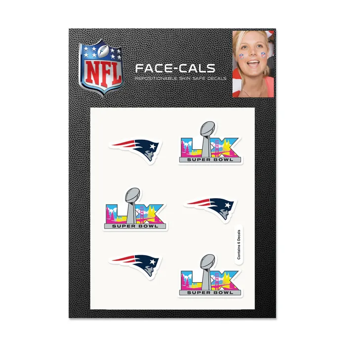 NEW ENGLAND PATRIOTS 2025 AFC CONFERENCE CHAMPIONS FACE DECALS