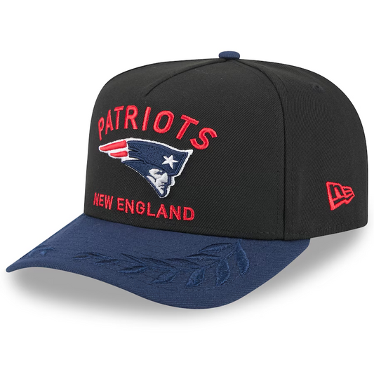 NEW ENGLAND PATRIOTS 2025 NFL DRAFT 9FIFTY A-FRAME SNAPBACK HAT - BLACK/NAVY