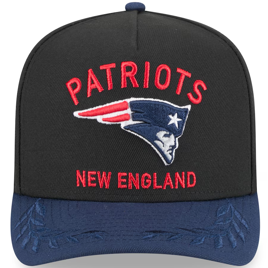 NEW ENGLAND PATRIOTS 2025 NFL DRAFT 9FIFTY A-FRAME SNAPBACK HAT - BLACK/NAVY