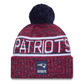 NEW ENGLAND PATRIOTS 2025 NFL SIDELINE COLD WEATHER CUFFED KNIT WITH POM - RED
