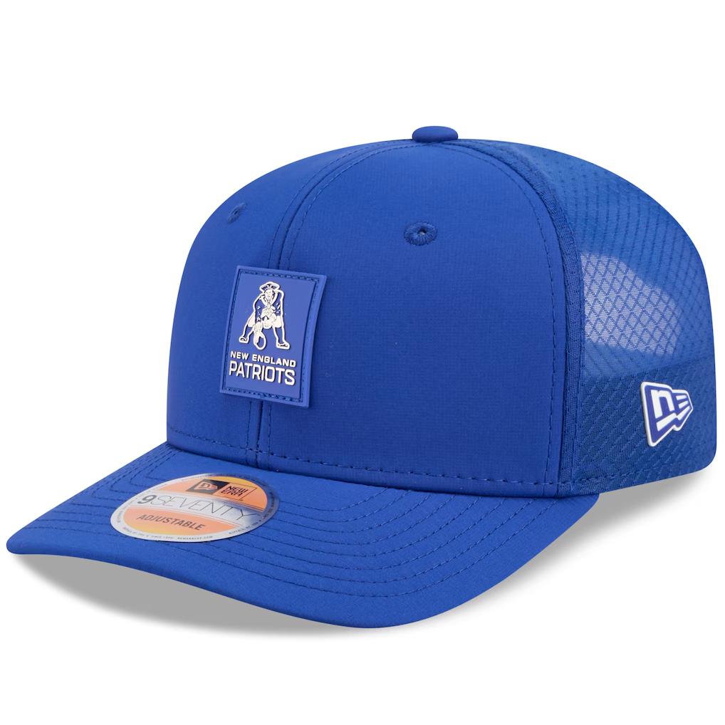 NEW ENGLAND PATRIOTS 2025 NFL SIDELINE RETRO 9SEVENTY STRETCH-SNAP ADJUSTABLE HAT - BLUE