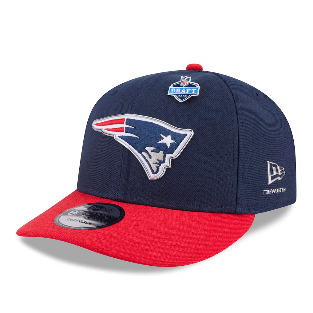 NEW ENGLAND PATRIOTS 2026 NFL DRAFT 9FIFTY SNAPBACK HAT - NAVY/RED