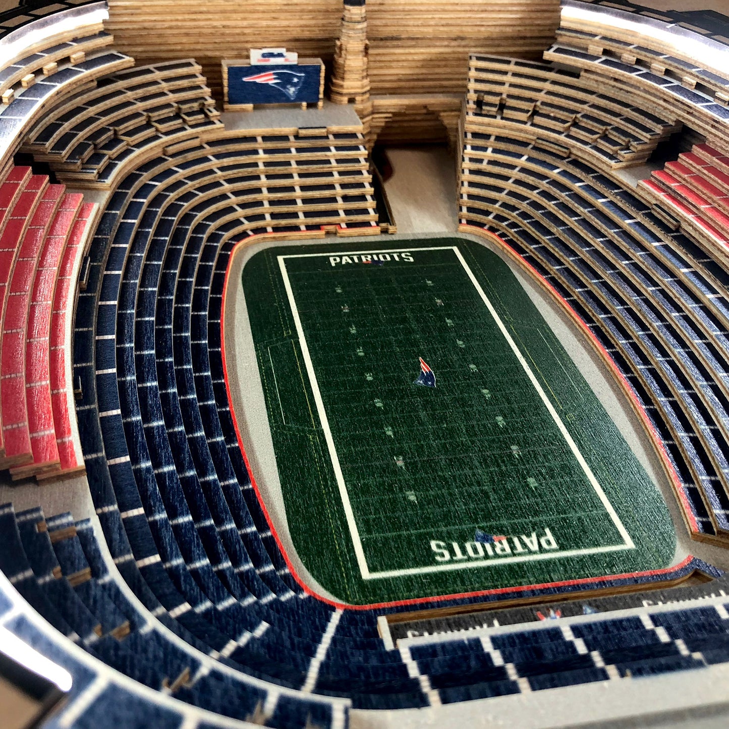 NEW ENGLAND PATRIOTS 25 LAYER 3D STADIUM LIGHTED END TABLE