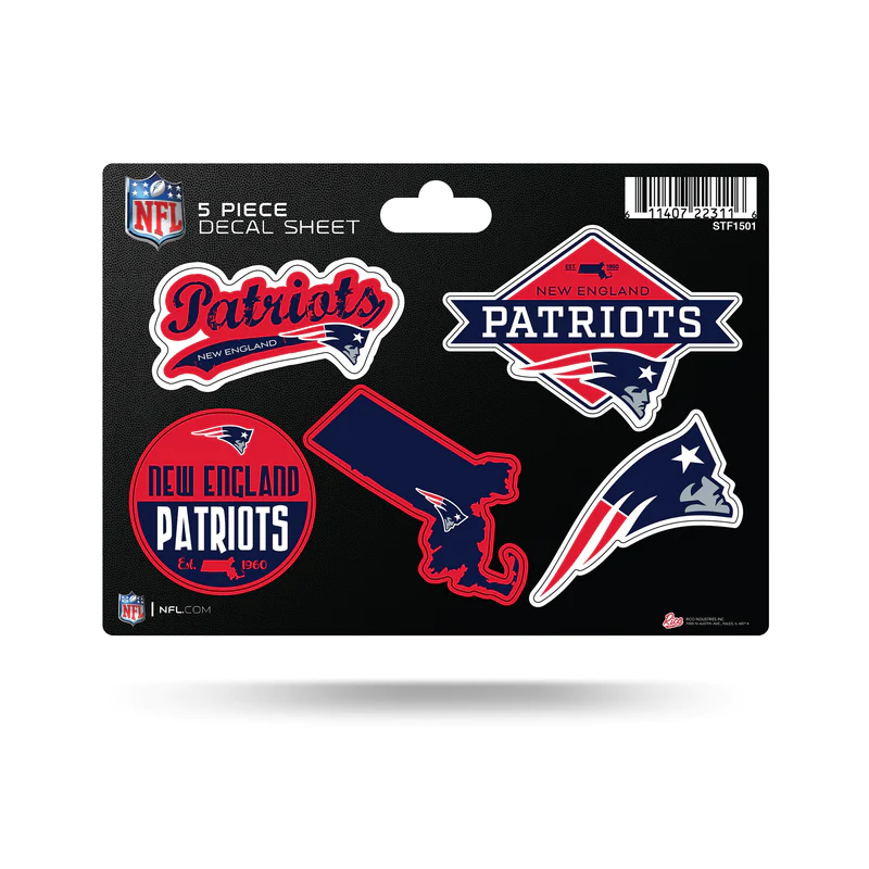 NEW ENGLAND PATRIOTS 5-PIECE STICKER SHEET