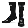 NEW ENGLAND PATRIOTS MEN'S FOR BARE FEET ESTABLISHED SOCK - BLACK