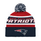 NEW ENGLAND PATRIOTS MEN'S STARTER LEGACY CUFFED KNIT WITH POM - RED/NAVY