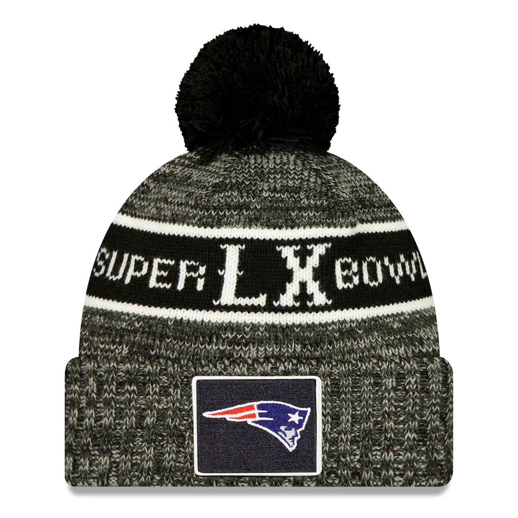 NEW ENGLAND PATRIOTS SUPER BOWL LX CUFFED KNIT WITH POM