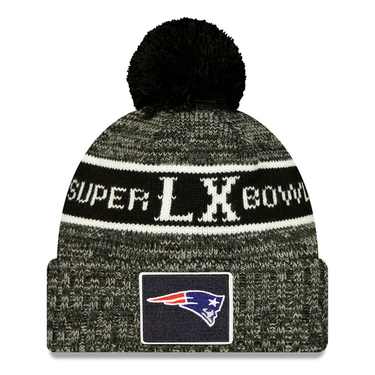 NEW ENGLAND PATRIOTS SUPER BOWL LX CUFFED KNIT WITH POM