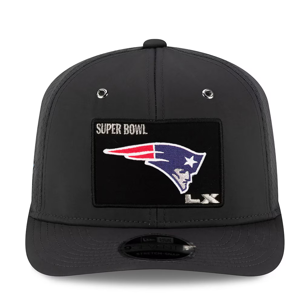 NEW ENGLAND PATRIOTS SUPER BOWL LX OPENING NIGHT 9SEVENTY ADJUSTABLE HAT - BLACK