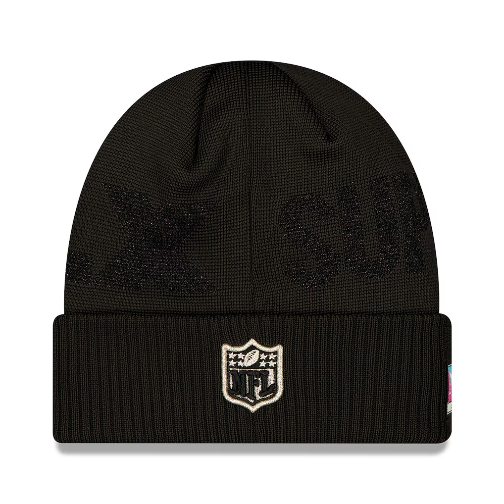 NEW ENGLAND PATRIOTS SUPER BOWL LX OPENING NIGHT CUFFED KNIT BEANIE - BLACK