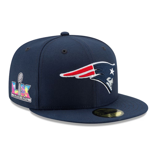 NEW ENGLAND PATRIOTS SUPER BOWL LX SIDE PATCH 59FIFTY FITTED HAT- NAVY