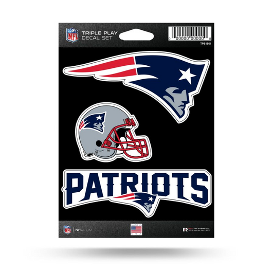 NEW ENGLAND PATRIOTS TRIPLE PLAY DECAL SET