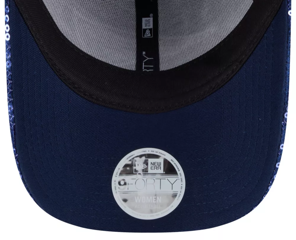 NEW ENGLAND PATRIOTS WOMEN'S SEQUIN 9FORTY ADJUSTABLE HAT - NAVY