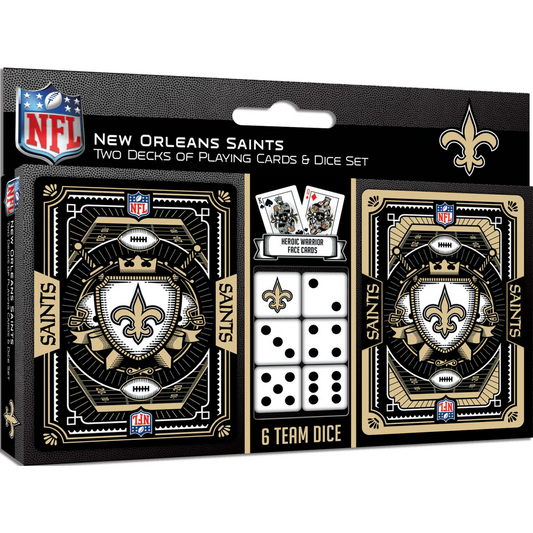 NEW ORLEANS SAINTS 2-PACK CARD AND DICE SET