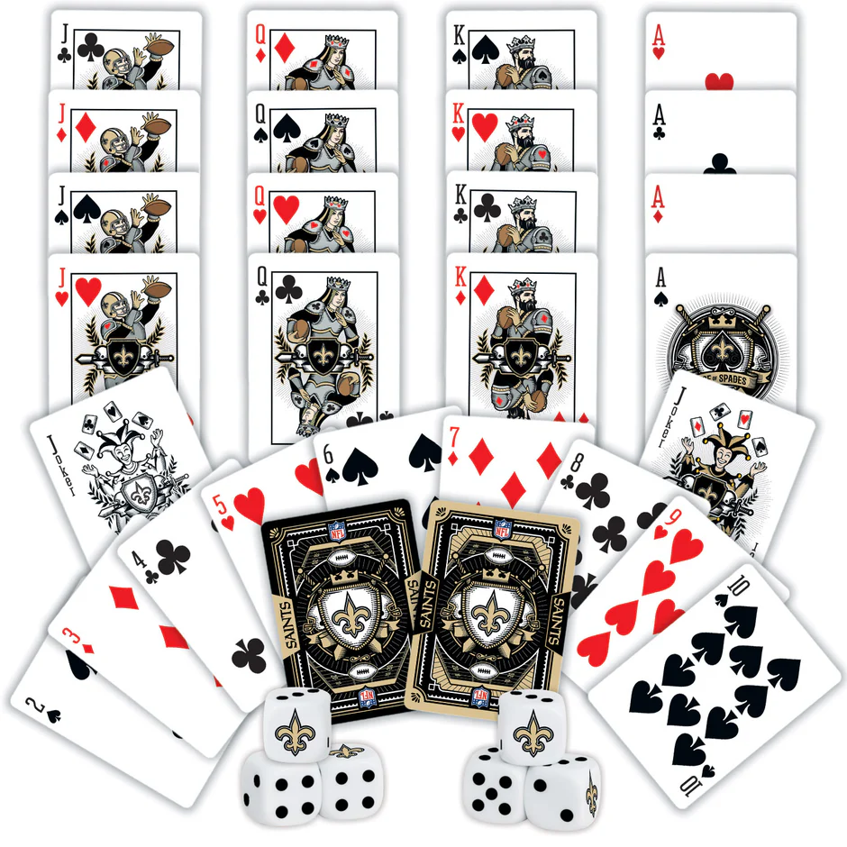 NEW ORLEANS SAINTS 2-PACK CARD AND DICE SET