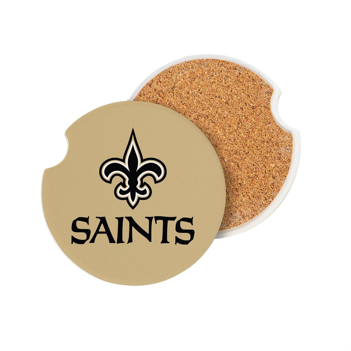 NEW ORLEANS SAINTS 2-PIECE CAR COASTER SET