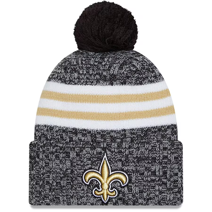 NEW ORLEANS SAINTS 2023 NFL SIDELINE CUFFED KNIT WITH POM