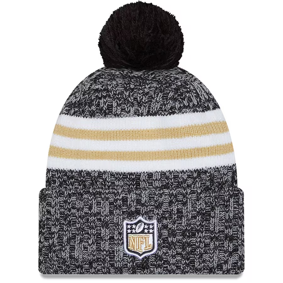 NEW ORLEANS SAINTS 2023 NFL SIDELINE CUFFED KNIT WITH POM