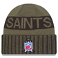 NEW ORLEANS SAINTS 2025 NFL SALUTE TO SERVICE CUFFED KNIT BEANIE - DARK GREEN
