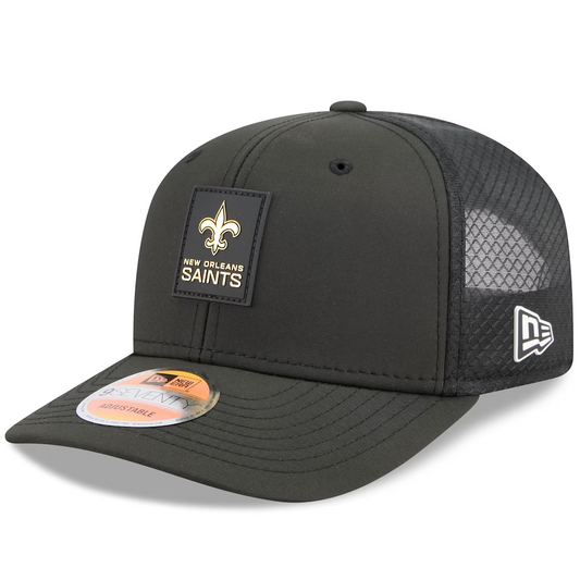 NEW ORLEANS SAINTS 2025 NFL SIDELINE 9SEVENTY STRETCH-SNAP ADJUSTABLE HAT - BLACK