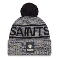 NEW ORLEANS SAINTS 2025 NFL SIDELINE COLD WEATHER CUFFED KNIT WITH POM - BLACK