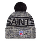 NEW ORLEANS SAINTS 2025 NFL SIDELINE COLD WEATHER CUFFED KNIT WITH POM - BLACK