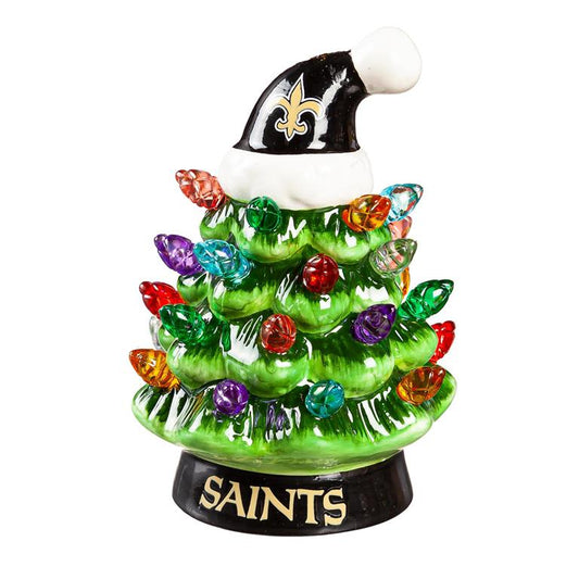 NEW ORLEANS SAINTS 4" MINI LED TABLETOP CHRISTMAS TREE
