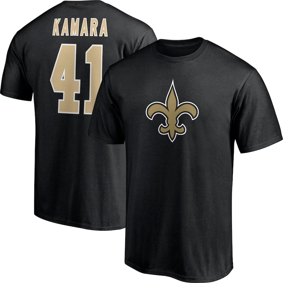 NEW ORLEANS SAINTS ALVIN KAMARA MEN'S PLAYER ICON NAME & NUMBER T-SHIRT