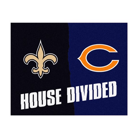 NEW ORLEANS SAINTS / CHICAGO BEARS HOUSE DIVIDED 34" X 42.5" MAT