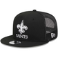 NEW ORLEANS SAINTS EVERGREEN TRUCKER 9FIFTY SNAPBACK HAT - BLACK/WHITE
