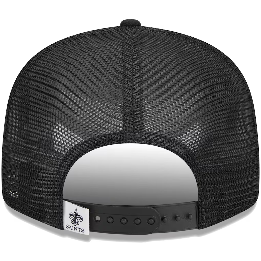 NEW ORLEANS SAINTS EVERGREEN TRUCKER 9FIFTY SNAPBACK HAT - BLACK/WHITE