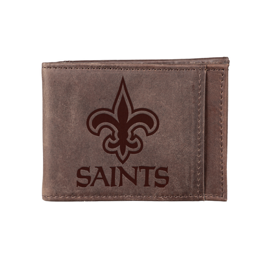 NEW ORLEANS SAINTS FRONT POCKET SLIM CARD HOLDER WITH RFID BLOCKING