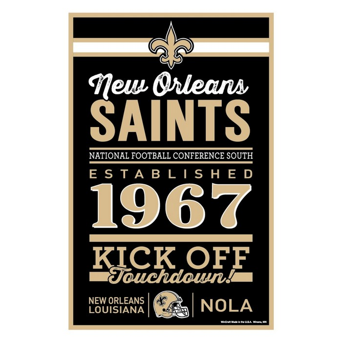 NEW ORLEANS SAINTS HOME WORDAGE 11X17 LETRERO DE PARED