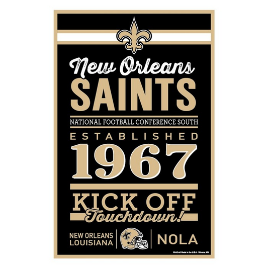 NEW ORLEANS SAINTS HOME WORDAGE 11X17 WALL SIGN