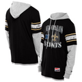 NEW ORLEANS SAINTS MEN'S NEW ERA TWOFER LAYERED LONG SLEEVE T-SHIRT - BLACK/GRAY