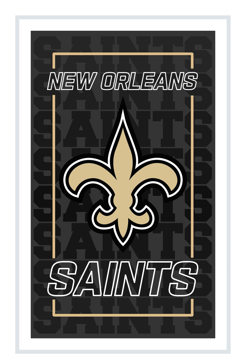 NEW ORLEANS SAINTS RECTANGLE NEOLITE LED WALL DECOR