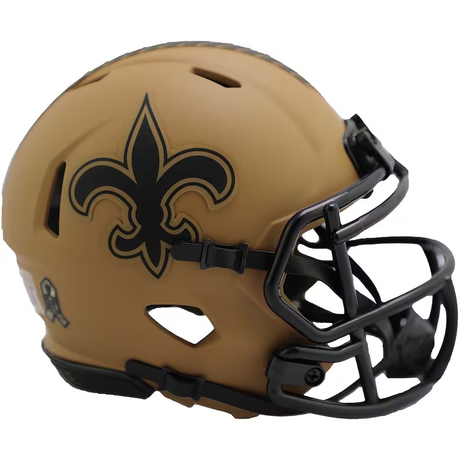 NEW ORLEANS SAINTS RIDDELL 2023 SALUTE TO SERVICE MINI SPEED HELMET – JR'S SPORTS