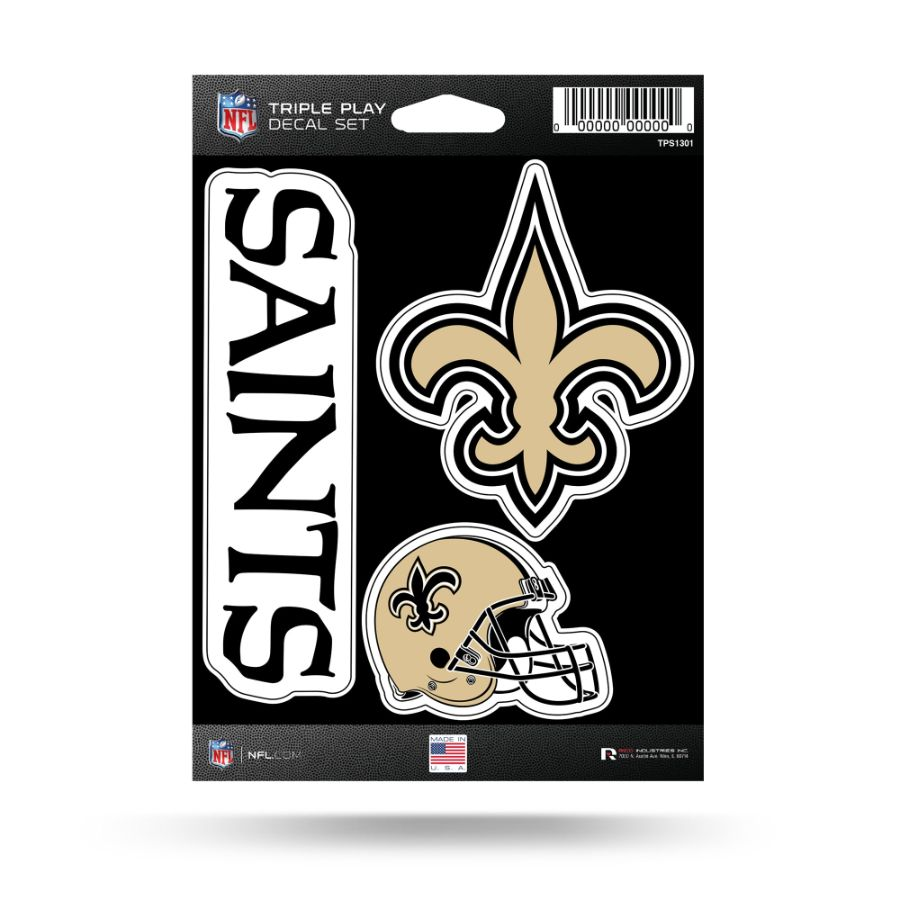 NEW ORLEANS SAINTS TRIPLE PLAY DECAL SET