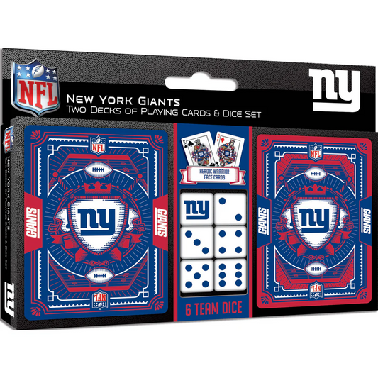 NEW YORK GIANTS 2-PACK CARD AND DICE SET