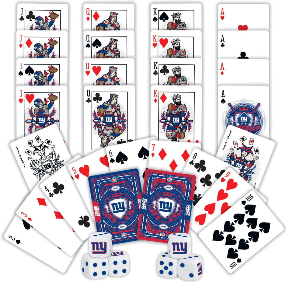 NEW YORK GIANTS 2-PACK CARD AND DICE SET