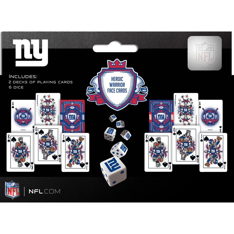 NEW YORK GIANTS 2-PACK CARD AND DICE SET