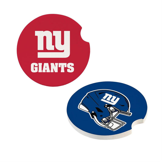 NEW YORK GIANTS 2-PIECE CAR COASTER SET