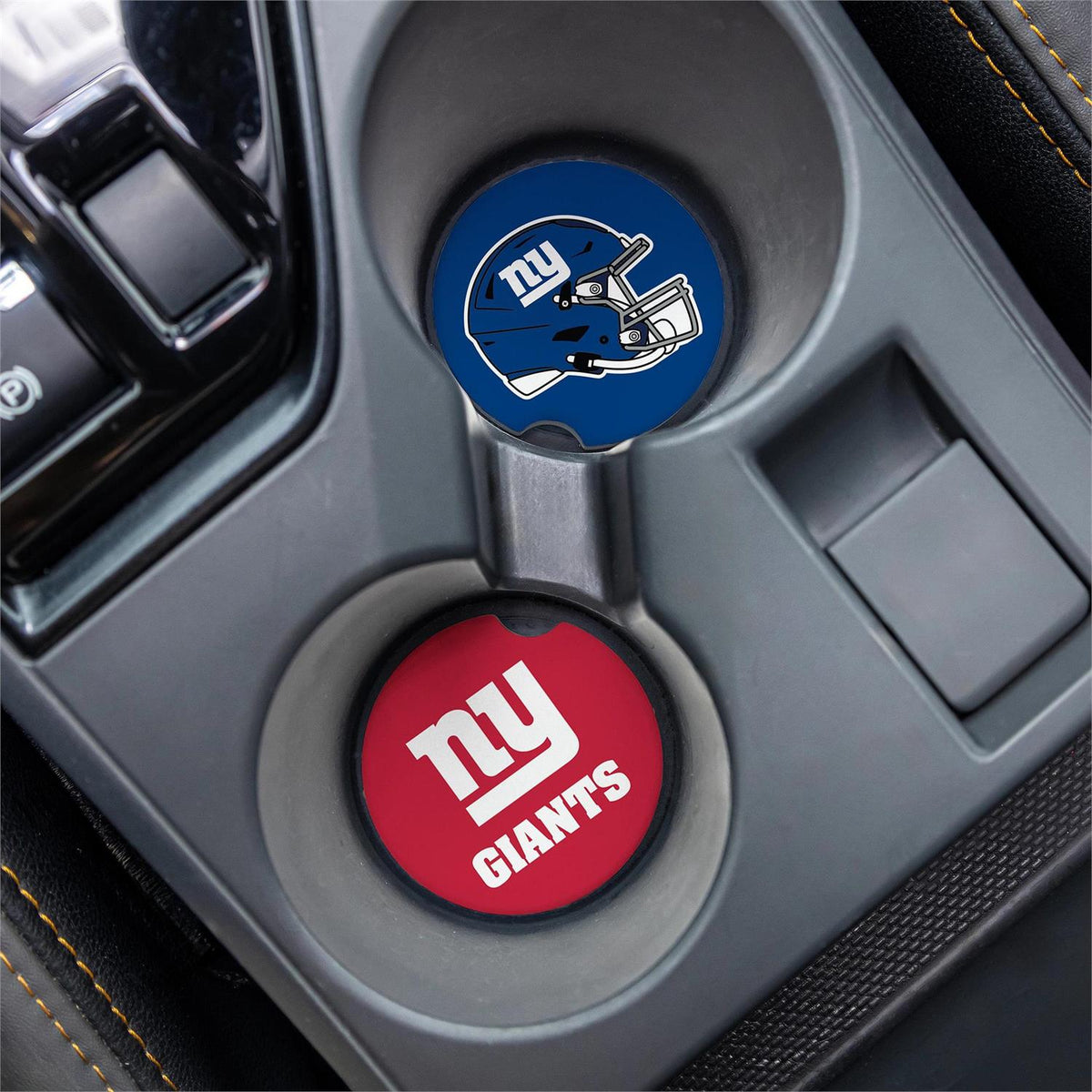 NEW YORK GIANTS 2-PIECE CAR COASTER SET